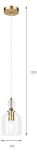 Lampadario a cavo VELARE 1xE27/15W/230V oro/trasparente