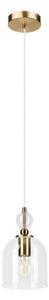 Lampadario a cavo VELARE 1xE27/15W/230V oro/trasparente