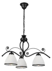 Lampadario a catena RETRO 3xE27/60W/230V nero/bianco