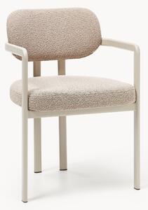 Sedia con braccioli in bouclé Adrien