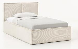 Letto singolo in velluto a coste con spazio contenitore aggiuntivo Dream