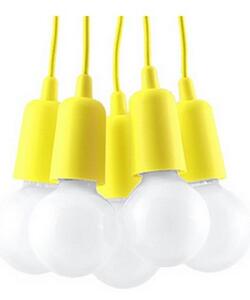 Lampadario su filo DIEGO 5xE27/60W/230V giallo