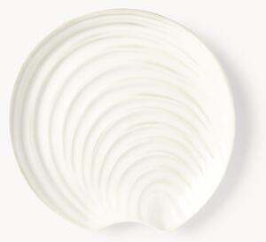 Set di 4 piatti a forma di conchiglia in porcellana Andrina