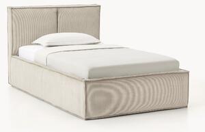 Letto singolo in velluto a coste con spazio contenitore aggiuntivo Dream
