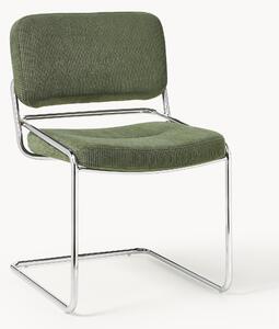 Sedia cantilever in velluto a coste Don