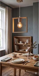 Aigostar - Lampadario LED in legno a sospensione con cavo 1xE27/9W/230V 2200K pino
