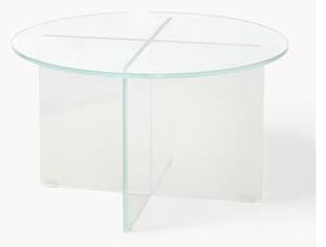 Tavolino rotondo con piano in vetro Iris