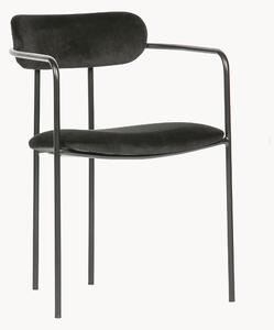 Set di 2 sedie con braccioli impilabili in velluto Elvy