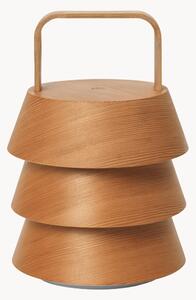 Lampada da tavolo portatile a LED in legno di abete Douglas Luver