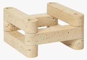 Portacandele modulare in travertino Newel