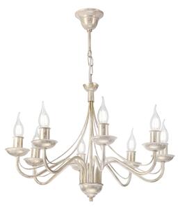 Lampadario a catena ANTON 8xE14/60W/230V bianco patinato