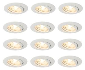 Set di 12 faretti incasso bianchi GU10 35mm - Edu