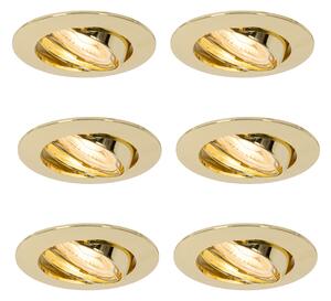 Set di 6 faretti incasso ottone GU10 35mm - Edu