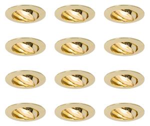 Set di 12 faretti incasso ottone GU10 35mm - Edu