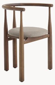 Sedia con braccioli in legno di noce Bukowski