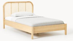 Letto singolo in legno con testiera in vimini Jones