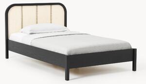 Letto singolo in legno con testiera in vimini Jones