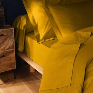 Lenzuolo giallo in cotone elasticizzato 180x200 cm Lina - douceur d'intérieur