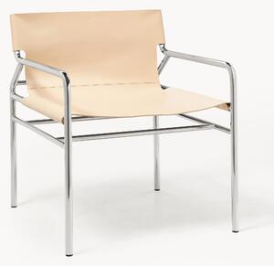 Sedia con braccioli in pelle Dion