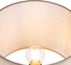 Landelijke tafellamp beige met bruin 35 cm - Lipa