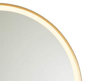 Specchio da bagno oro 70 cm incluso LED con dimmer tattile - Miral