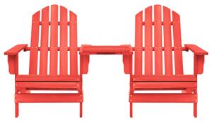 Sedie da Giardino Adirondack con Tavolino in Legno Abete Rosso