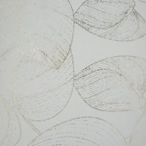 Tovaglia centrale in velluto con stampa di foglie bianche lucide Larghezza: 35 cm | Lunghezza: 180 cm