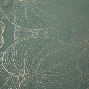 Tovaglia centrale in velluto con stampa lucida di foglie color menta Larghezza: 35 cm | Lunghezza: 140 cm