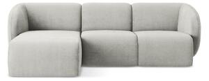 Divano angolare grigio chiaro (con penisola a sinistra/con chaise lounge) con rivestimento in ciniglia Lani – Makamii