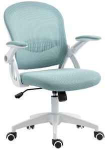 Vinsetto Sedia da Ufficio Girevole con Rotelle e Altezza Regolabile, in Tessuto a Rete, Carico 135 kg, 65.5x61.5x88-97.5cm, Azzurro | Aosom Italy