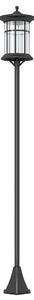 Outsunny Lampione Solare da Giardino Alto 184cm con Luce LED Bianco Freddo e IP44, Nero|Aosom