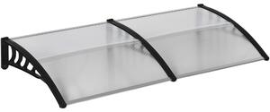 Outsunny Pensilina da Esterno per Finestre e Porte in Policarbonato e Alluminio, 200x100x26cm, Trasparente