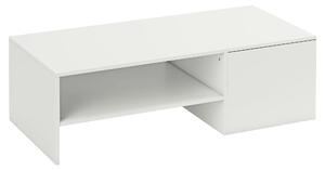 HOMCOM Tavolino da Caffè in Legno con Piano Scorrevole e Ripiano Aperto e a Scomparsa, 110x52x36 cm, Bianco | Aosom Italy
