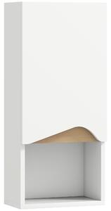 HOMCOM Pensile Bagno con Ripiano Aperto e Armadietto con Scaffale Regolabile, in Legno, 30x17x67 cm, Bianco e color Legno | Aosom Italy