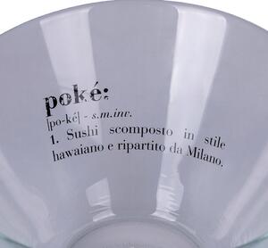 Ciotola insalatiera in vetro trasparente decorato poké bowl Victionary