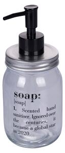 Dispenser dosatore sapone liquido per bagno locali e ristoranti in vetro trasparente 380 ml Victionary