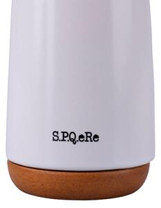 Dosatore dispenser sapone liquido in gres con base in legno per bagno locali e ristoranti 300 ml SPQeRe - White