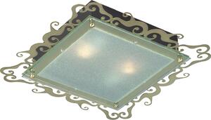 Lampada da incasso a soffitto CASABLANCA - 2xE27, 60 W, 38x38 cm, squadrata, patinata