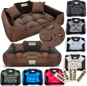 Letto per cani KINGDOG 145x115 cm personalizzato impermeabile marrone