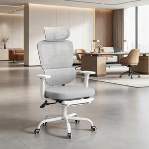Sedia da scrivania confortevole, sedia girevole di alta qualità, sedia da ufficio ergonomica, ideale per l'ufficio domestico e il gaming (solo 1 sedia) - Grigia