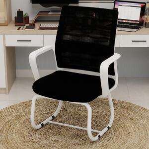 Sedia da ufficio minimalista, struttura in metallo, imbottitura morbida e confortevole, ideale per l'ufficio e la casa, disponibile in diversi colori: nero e bianco