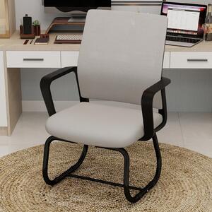 Sedia da ufficio minimalista, struttura in metallo, imbottitura morbida e confortevole, ideale per l'ufficio e la casa, disponibile in diversi colori: grigio e nero