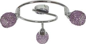 Lampada da soffitto CLEAR cromata viola 3xG9x40W cristallo, dimensioni: 19x64x64 cm, IP20, Candellux