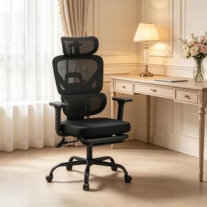 Sedia girevole di alta qualità, sedia da scrivania confortevole, sedia da ufficio ergonomica, ideale per l'ufficio domestico e il gaming (solo 1 sedia) - colore nero