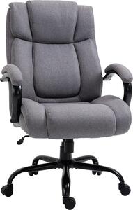 Sedia da ufficio, sedia da scrivania, sedia da gaming, imbottitura spessa, ergonomica, con funzione basculante, capacità massima di 220 kg, colore grigio chiaro