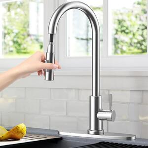 Rubinetto da cucina con base rimovibile, miscelatore estraibile per cucina, rubinetto in acciaio inossidabile per acqua calda e fredda con attacco G3/8'' e rotazione a 360°, rubinetto per lavello (argento)