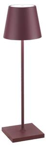 Zafferano Lampada a led da tavolo Poldina Pro Bordeaux ricaricabile e dimmerabile con batteria fino a 12 ore. Da uso esterno IP65