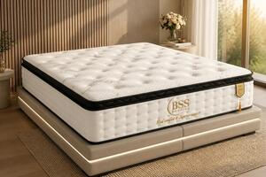 Pointhome Bss Materasso da letto 140x200 cm, Basilea, H3, Materasso ortopedico, 7 zone senza allergeni e traspirante, Topper materasso integrato