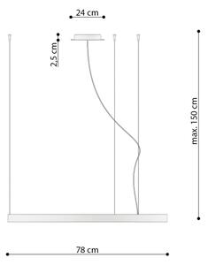 Thoro TH.174 - Lampadario LED a sospensione con filo RIO LED/50W/230V CRI90 3000K diametro 78 cm oro