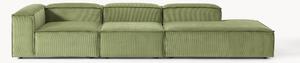 Chaise loungue XL componibile in velluto a coste Lennon